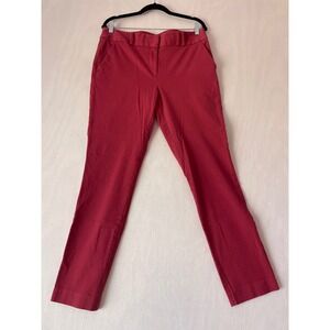 Ann Taylor Loft Marisa Skinny Red Pants Womens 12T Tall Trousers Stretch Office